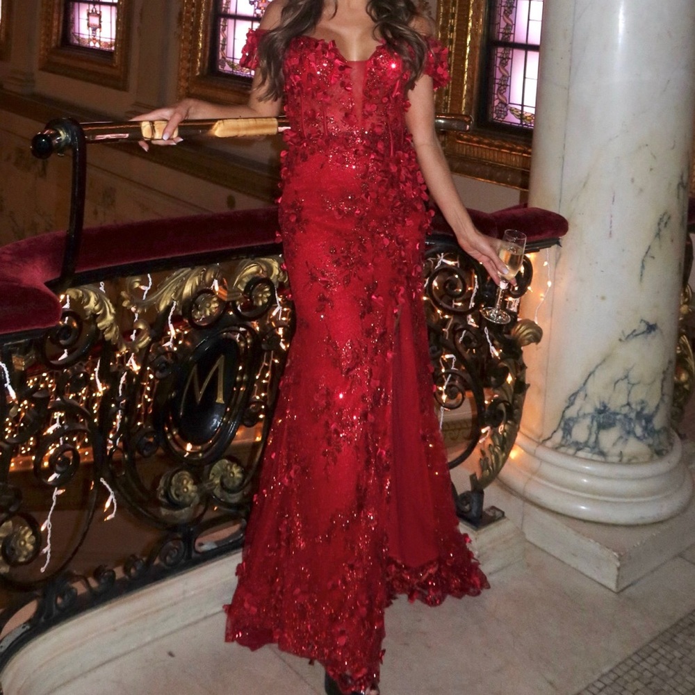 LADIVINE Dress in CC2164 (Red, Size 0)